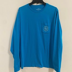 Vineyard Vines Turquoise LS Compass Graphic T-Shirt